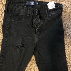 Hollister distressed black high rise jeggings